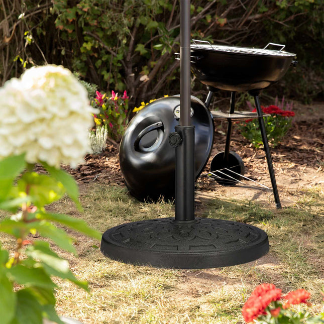 Black parasol stand