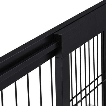 Black retractable security gate