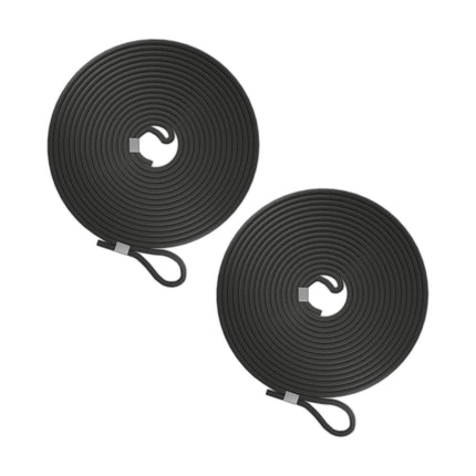 Black rubber rope in a set of 2