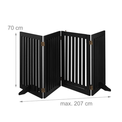 Black security gate with door 70 cm