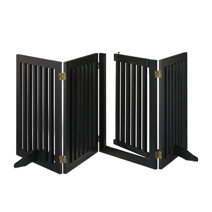 Black security gate with door 70 cm