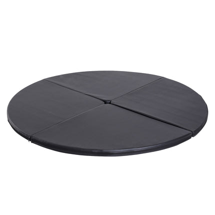 Black shock-absorbing dance pole mat, Ø 150cm, foldable