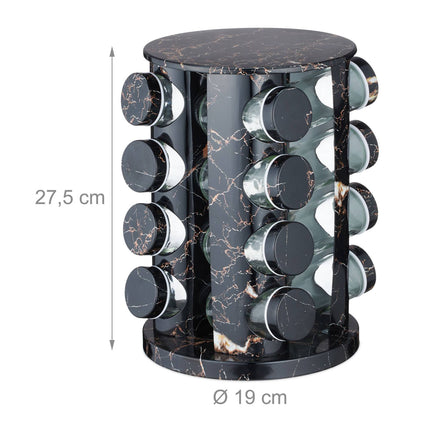 Black spice carousel in marble design