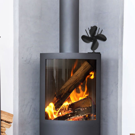Black stove fan without electricity