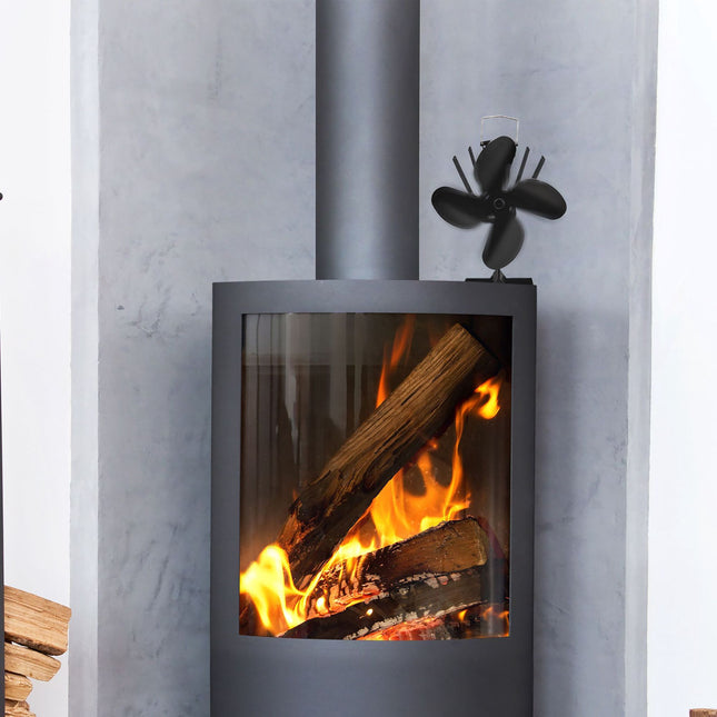 Black stove fan without electricity