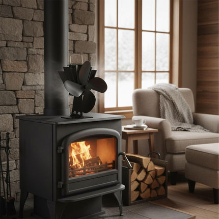 Black stove fan without electricity