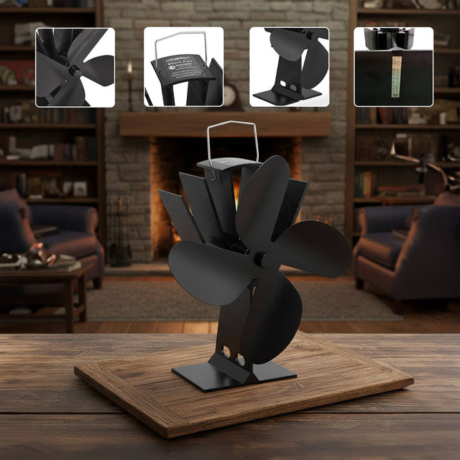 Black stove fan without electricity