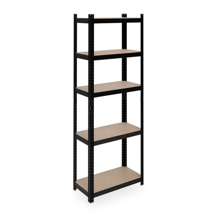 Black sturdy shelves with 5 levels