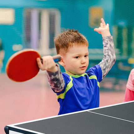 Black table tennis table with accessories