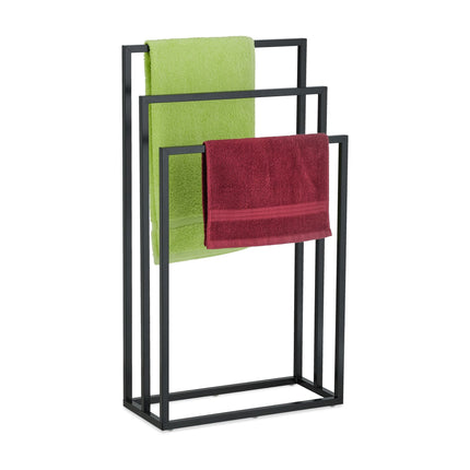 Black towel rail 3 rails