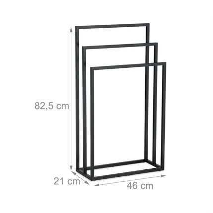 Black towel rail 3 rails
