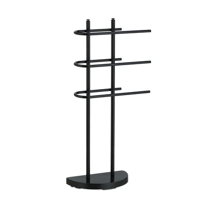 Black towel rail with 3 rails