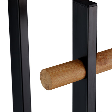 Black towel rail with two arms