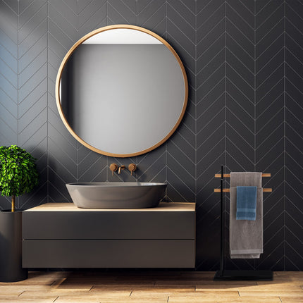 Black towel rail with two arms