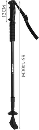 Black trekking poles + accessories - set of 2