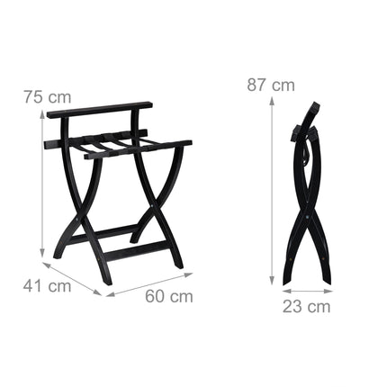 Black trunk rack with wall protection
