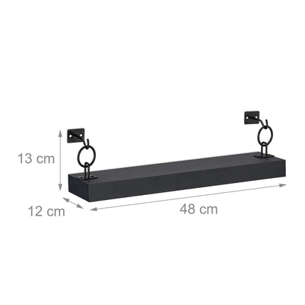 Black wall shelf in a set of 2