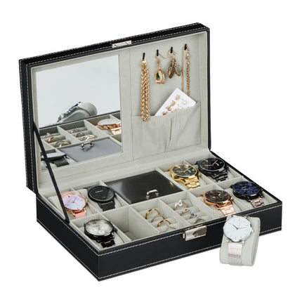 Black watch box for 8 watches