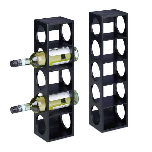 Black wine rack set of 2