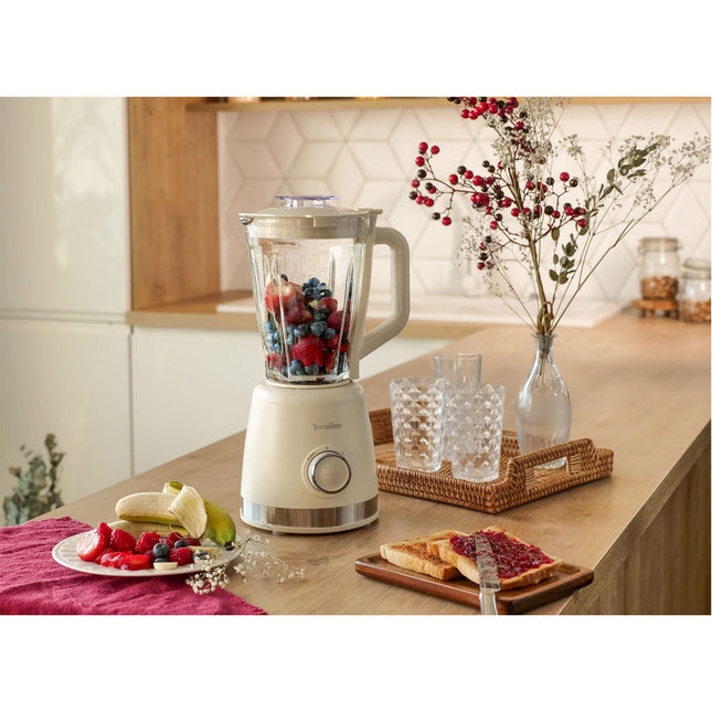 Blender met glazen kom van 1,5 liter, 600 watt, 2 snelheden + pulsfunctie