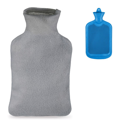 Blue 2L Hot Water Bottle with Cover for Adults & Kids