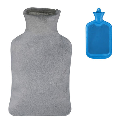 Blue 2L Hot Water Bottle with Cover for Adults & Kids