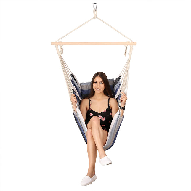 Blue Brazilian Hammock Chair, Durable Fabric