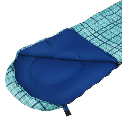 Blue Chequered Sleeping Bag, Lightweight, Compact