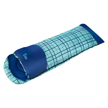 Blue Chequered Sleeping Bag, Lightweight, Compact