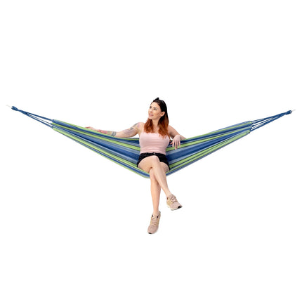 Blue-Green Hammock, 120cm Wide, Cotton-Poly Blend