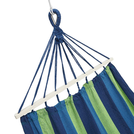 Blue Hammock with 70cm Wooden Beam & Metal Holder