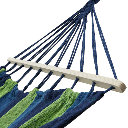 Blue Hammock with 70cm Wooden Beam & Metal Holder