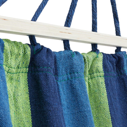 Blue Hammock with 70cm Wooden Beam & Metal Holder