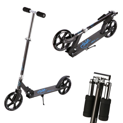 Blue Kick Scooter, Foldable, Adjustable Height