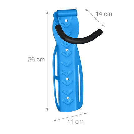 Blue bicycle wall bracket set of 2