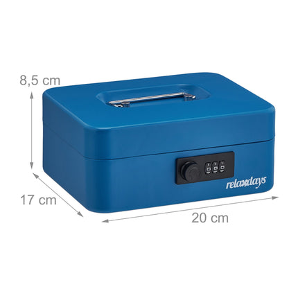 Blue cash drawer with combination lock