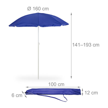 Blue parasol 160 cm