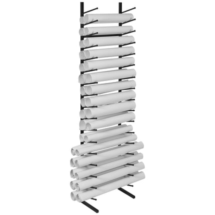 Blueprint Storage Rack, Wall-Mount 16-Tier Metal Holder