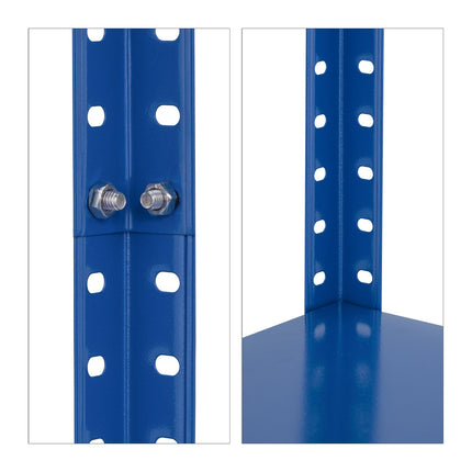 Blue sturdy shelves with 4 levels