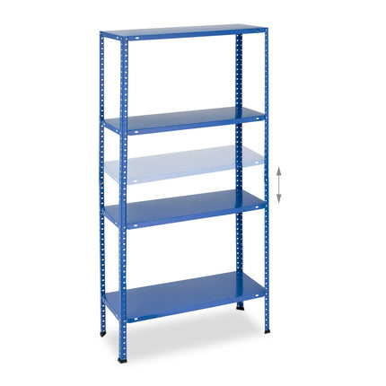 Blue sturdy shelves with 4 levels