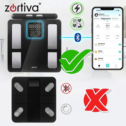 Bluetooth Analytical Bathroom Scale with BMI and Fat Measurement