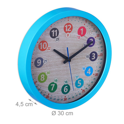Blue wall clock for children