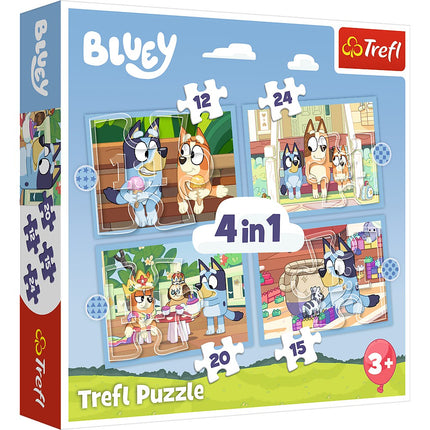 Bluey 4-in-1 Puzzle Set for Kids, Fun and Engaging Activities