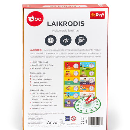 Bo. Educational Board Game "Clock" (In Lithuanian Lang.)