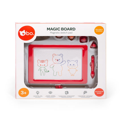 Bo. Magnetic Drawing Board With Stampers, 27X22 Cm