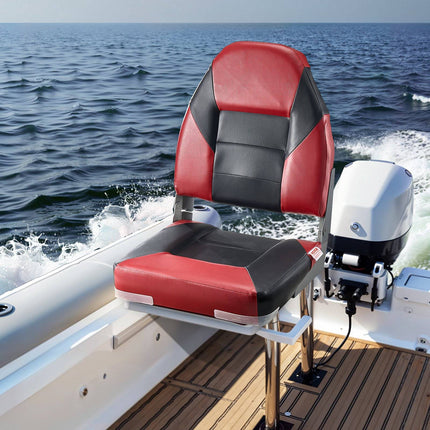 Boat Seat 2-Pack, High-Back Folding, Waterproof PVC