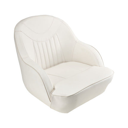 Boat Seat, Captain Bucket, Low-Back, Waterproof PVC, White