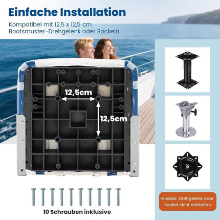 Boat Seat Set, 2-Pack, 7cm Foam, Foldable, PVC Leather