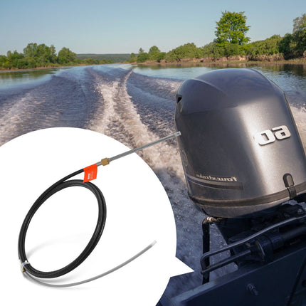 Boat Steering Cable, 17 Ft Rotary, 0.5 Ton Tensile