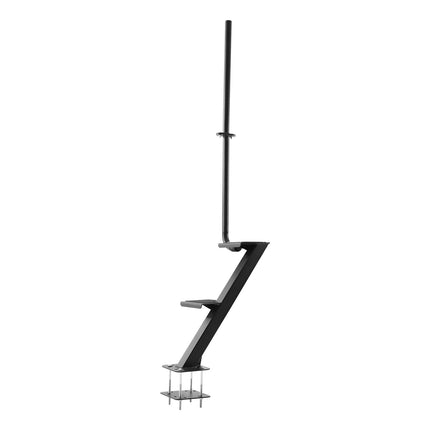 Boat Trailer Steps, 2-Step Steel With Handrail, Non-Slip